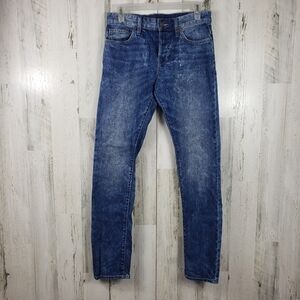 &denim mens slim low waist acid wash jeans size 29/32